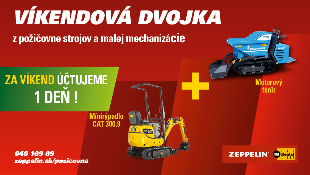 Víkendová dvojka z požičovne strojov a malej mechanizácie