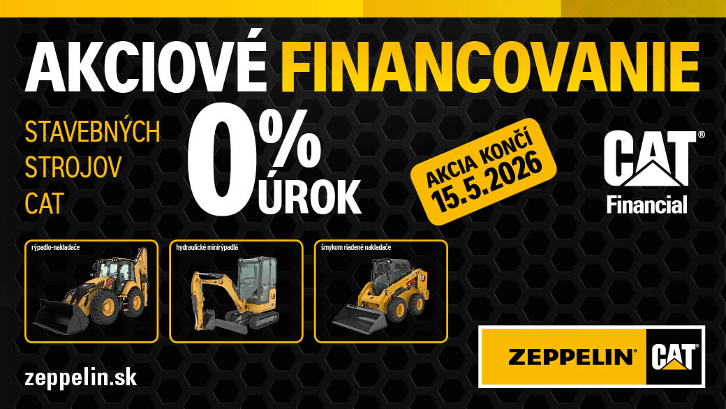 0% Financovanie pre vybrané typy nových strojov Caterpillar