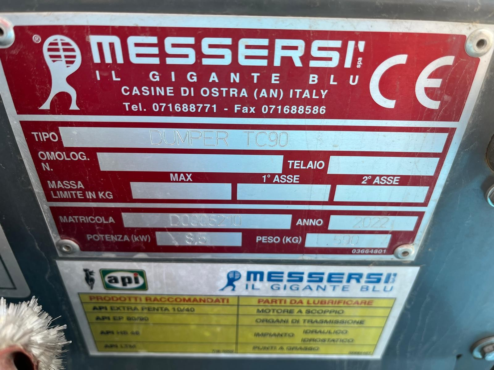 Motorový fúrik Messersi TC90 - použitý stroj XXX00000