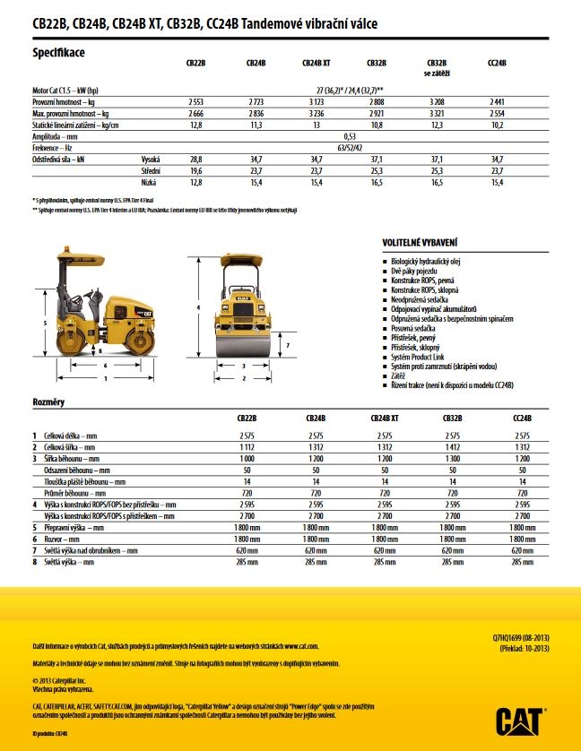 Tandemový vibračný valec CAT CB24B